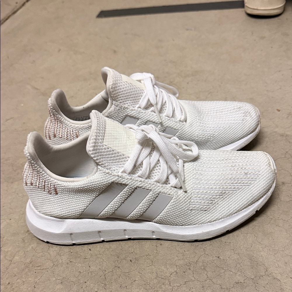 Adidas Women's White and Gray Sneakers